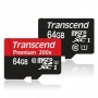 Карта памяти MicroSD 64GB Transcend Class 10 UHS-I + SD адаптер 300x (TS64GUSDU1)